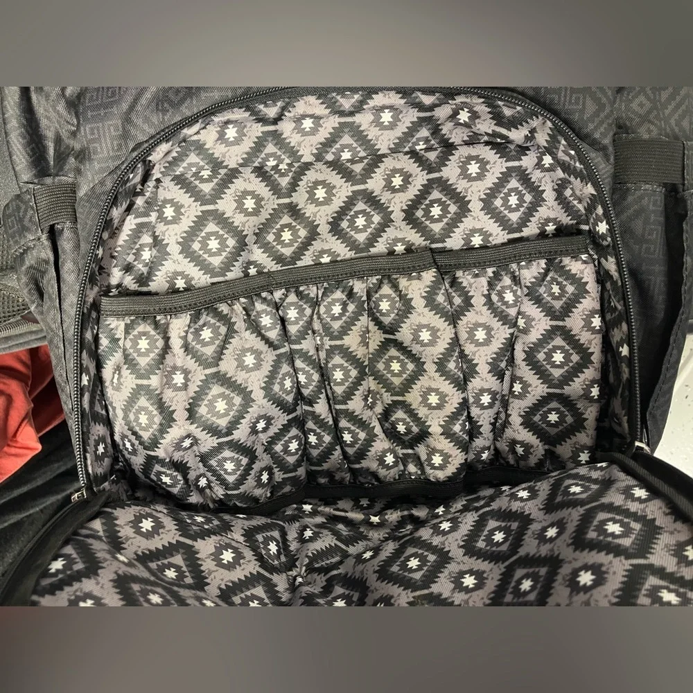 Monbebe Bolt Diaper Bag Backpack with Bassinet Changing Station Urban Boho Black
